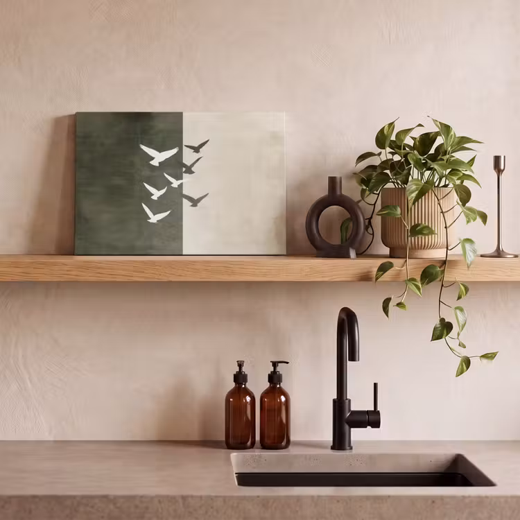 Canvas schilderij - Japandi - Vogel - Groen — 3