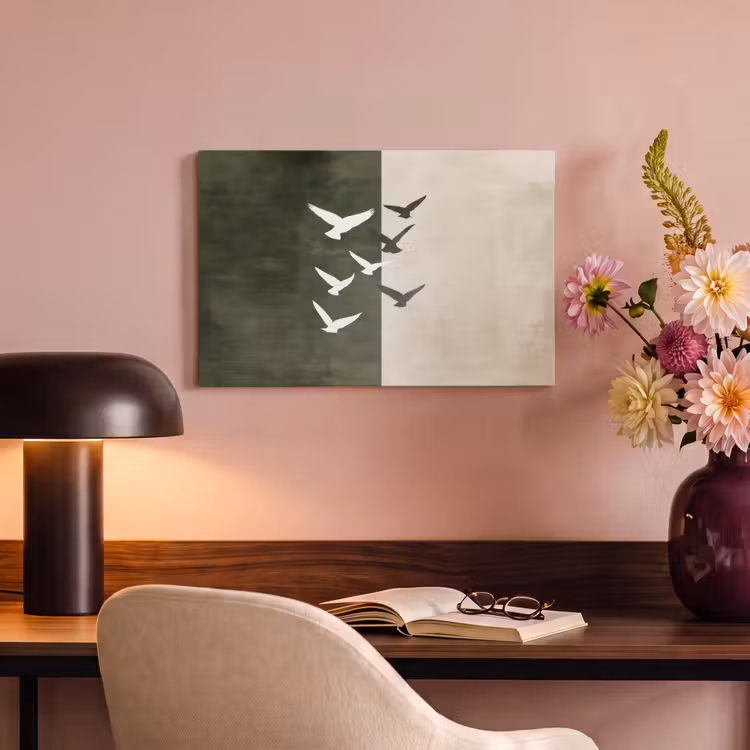 Canvas schilderij - Japandi - Vogel - Groen — 4
