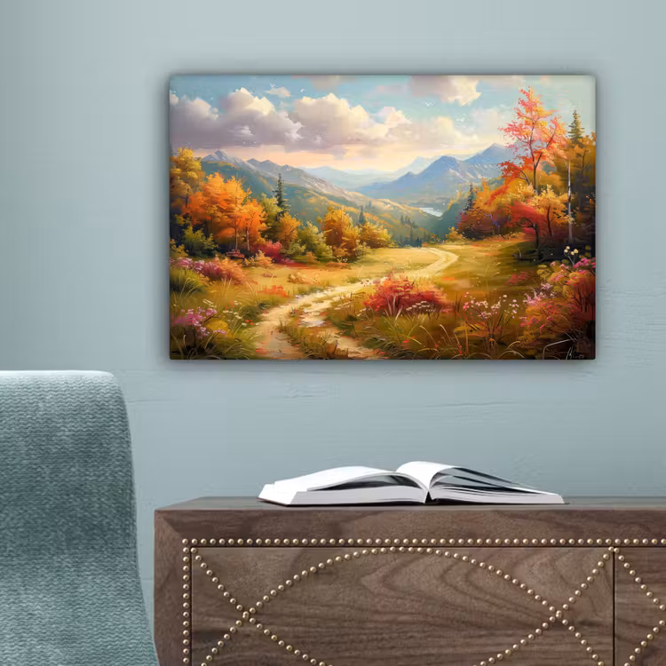 Canvas schilderij - Landschap - Illustratie - Natuur — 4