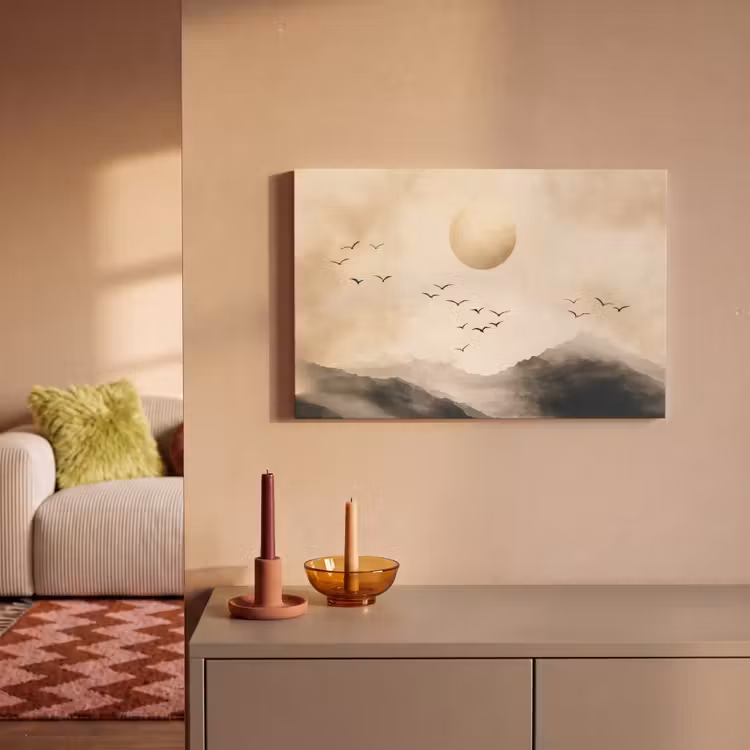 Canvas schilderij - Landschap - Japandi - vogel — 2