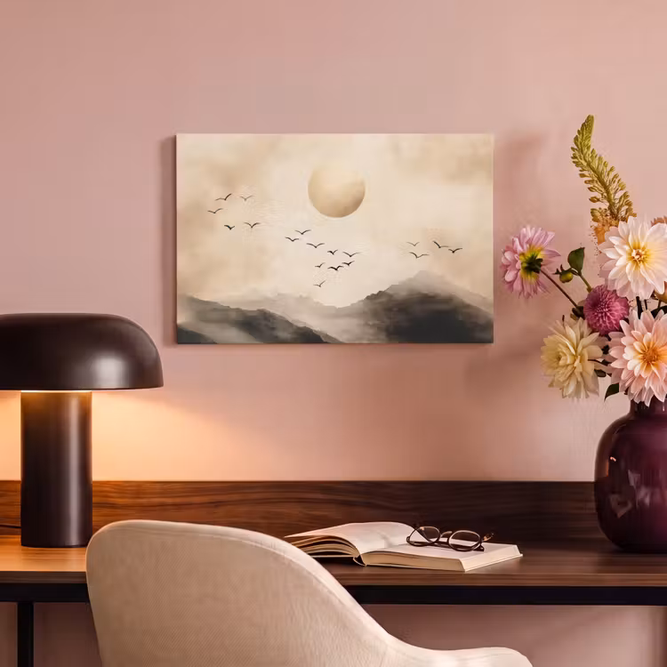 Canvas schilderij - Landschap - Japandi - vogel — 4