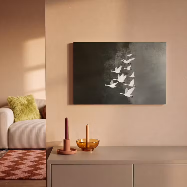Canvas schilderij - Vogel - Japandi - Groen — 2
