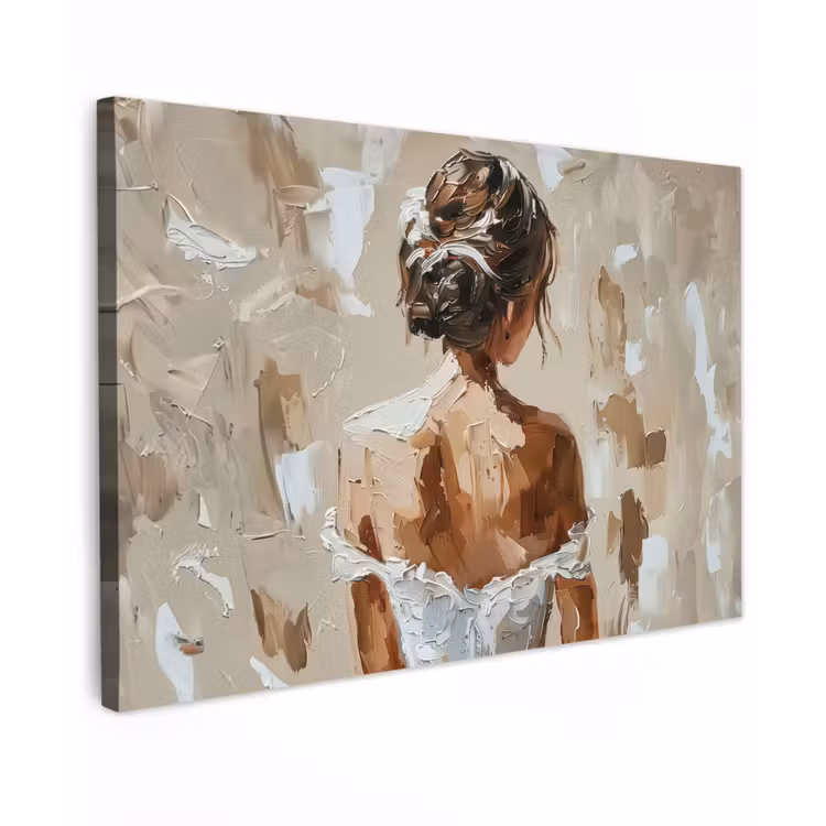 Canvas schilderij - Vrouw - Verf - Abstract - Beige - Modern — 1