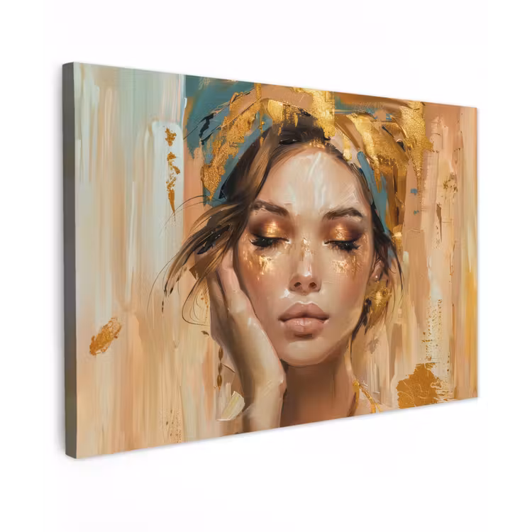 Canvas schilderij - Vrouwen - Portret - Luxe - Goud — 1