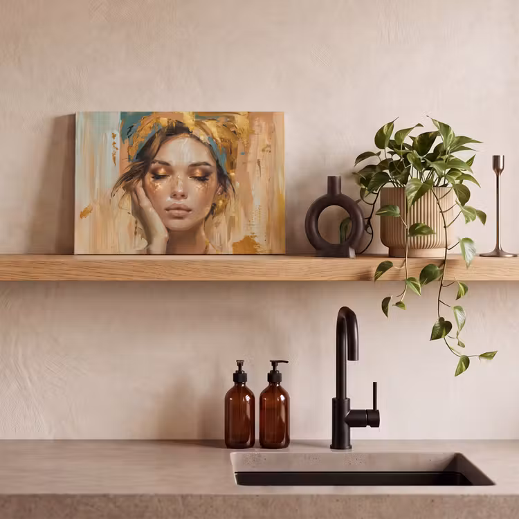 Canvas schilderij - Vrouwen - Portret - Luxe - Goud — 3