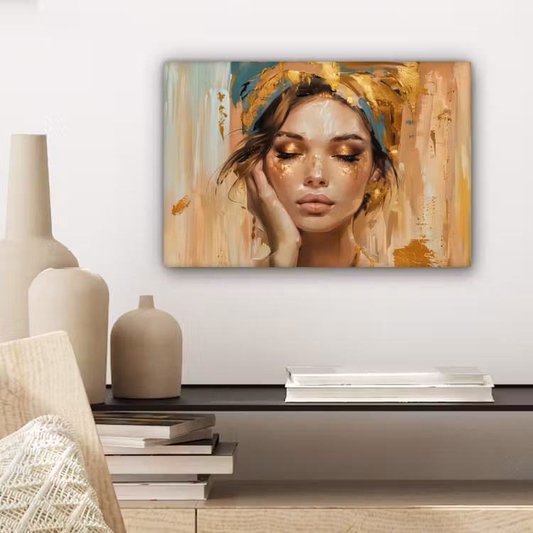 Canvas schilderij - Vrouwen - Portret - Luxe - Goud — 5