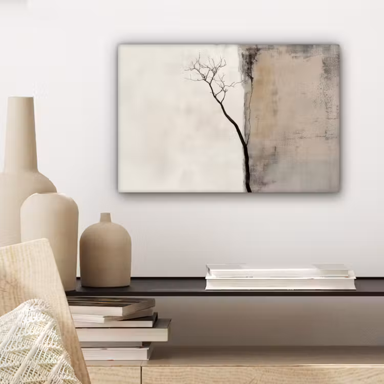 Canvas schilderij - Wabi sabi - Plant - Beige — 5