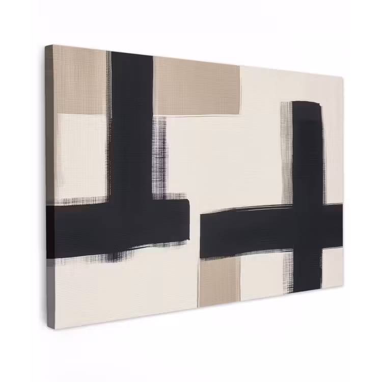 Canvas schilderij - Zwart - Abstract - Japandi — 1