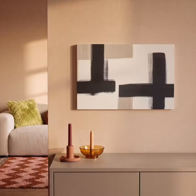 Canvas schilderij - Zwart - Abstract - Japandi — 2