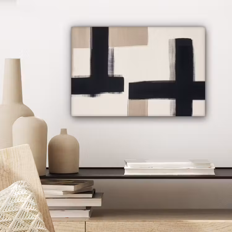 Canvas schilderij - Zwart - Abstract - Japandi — 5