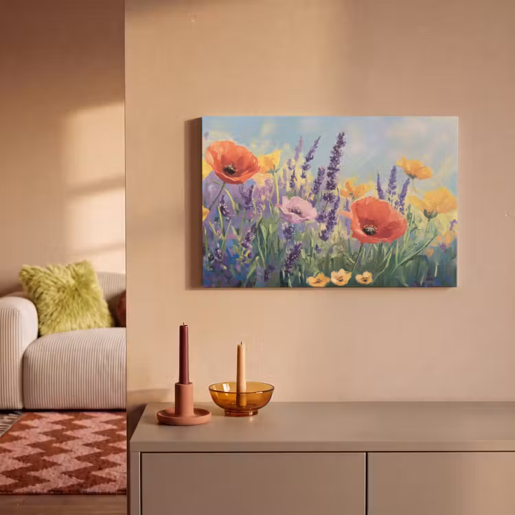 Canvas schilderij - Weide - Bloemen - Kleurrijk — 2