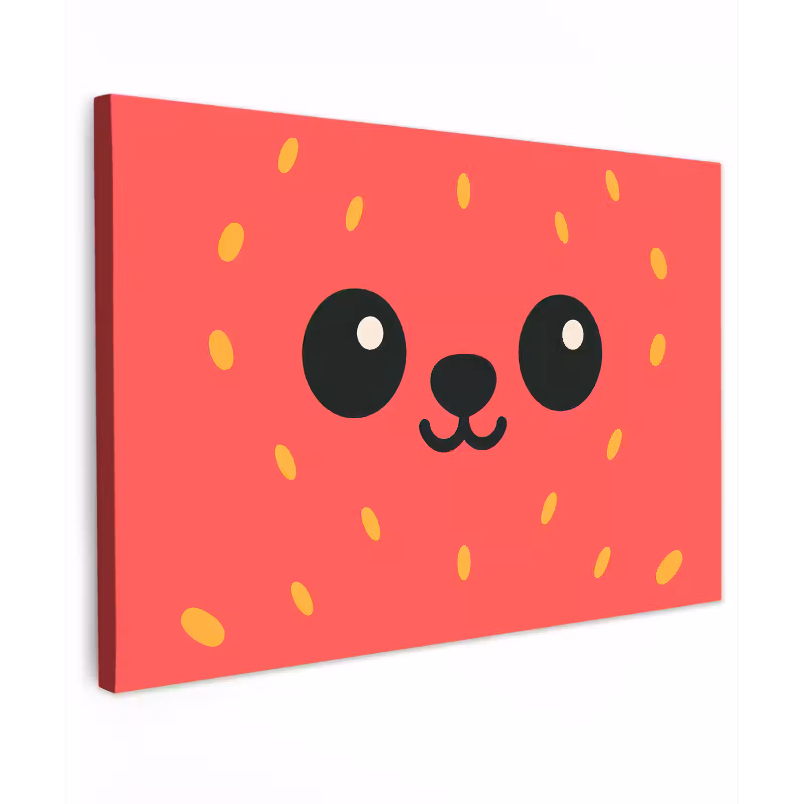 Canvas schilderij - Kat - Aardbei - Cartoon — 1