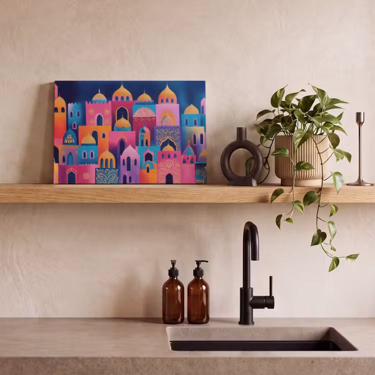 Canvas schilderij - Kleurrijk - Avond - Islamitisch — 3