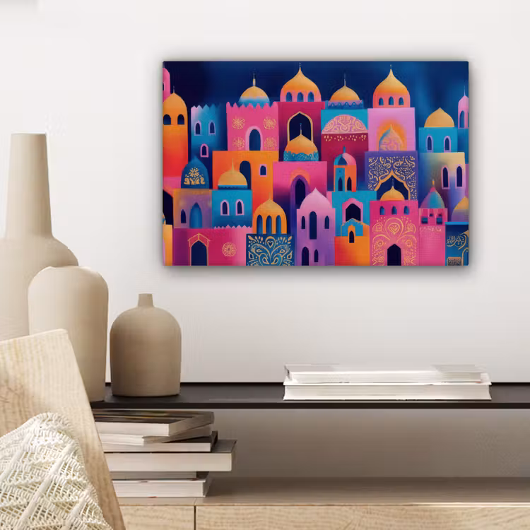 Canvas schilderij - Kleurrijk - Avond - Islamitisch — 5