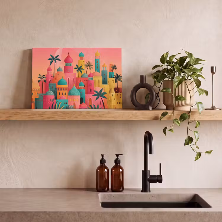 Canvas schilderij - Kleurrijk - Palmbomen - Islamitisch — 3