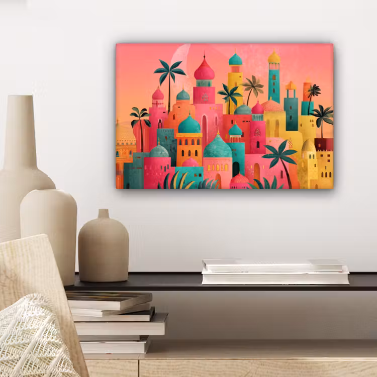 Canvas schilderij - Kleurrijk - Palmbomen - Islamitisch — 5