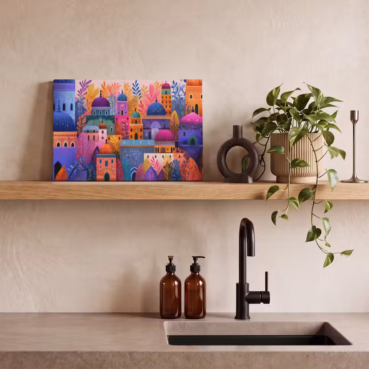 Canvas schilderij - Kleurrijk paradijs - Levendig - Islamitisch — 3