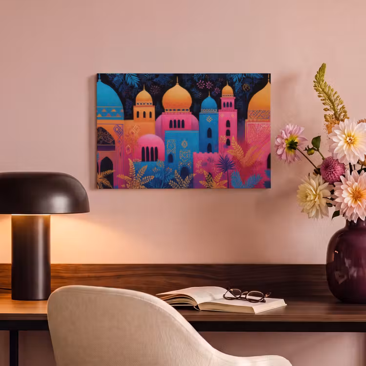 Canvas schilderij - Kleurrijk - Stad - Nacht - Islamitisch — 4
