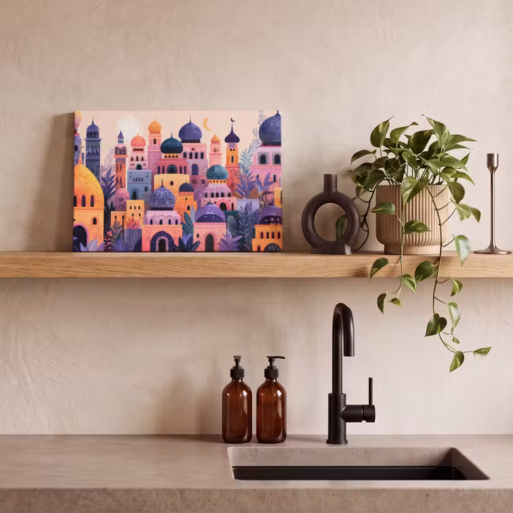 Canvas schilderij - Kleurrijke stad - Zon - Islamitisch — 3