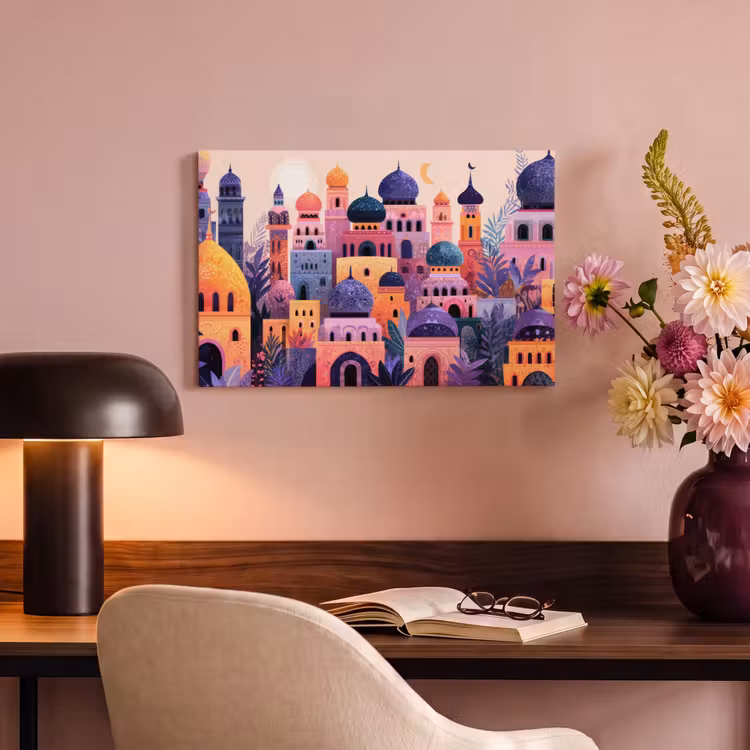 Canvas schilderij - Kleurrijke stad - Zon - Islamitisch — 4