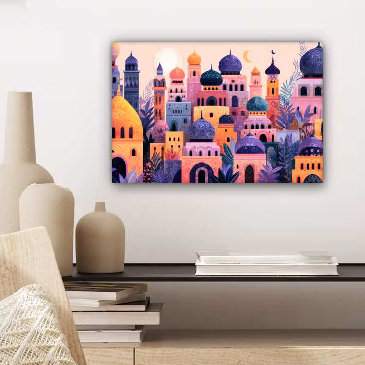 Canvas schilderij - Kleurrijke stad - Zon - Islamitisch — 5