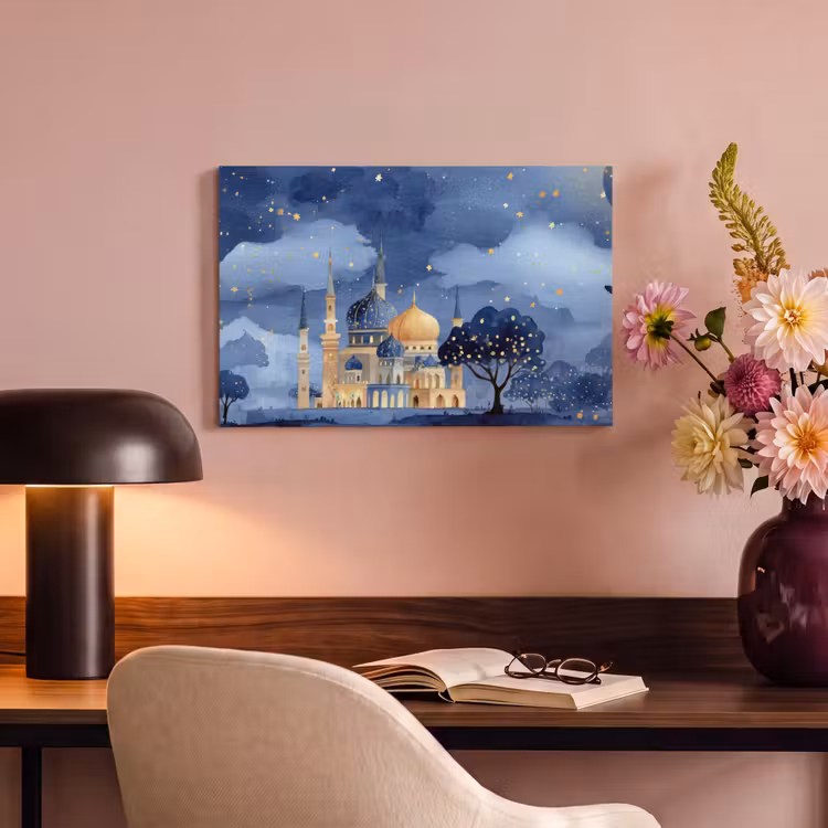Canvas schilderij - Sterrenhemel - Goud - Moskee — 4