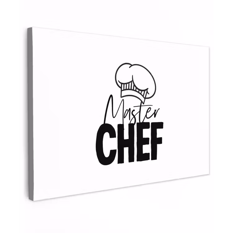Canvas schilderij - Keuken - Koken - Bakken - Chef - Master Chef - Kok - Tekst — 1