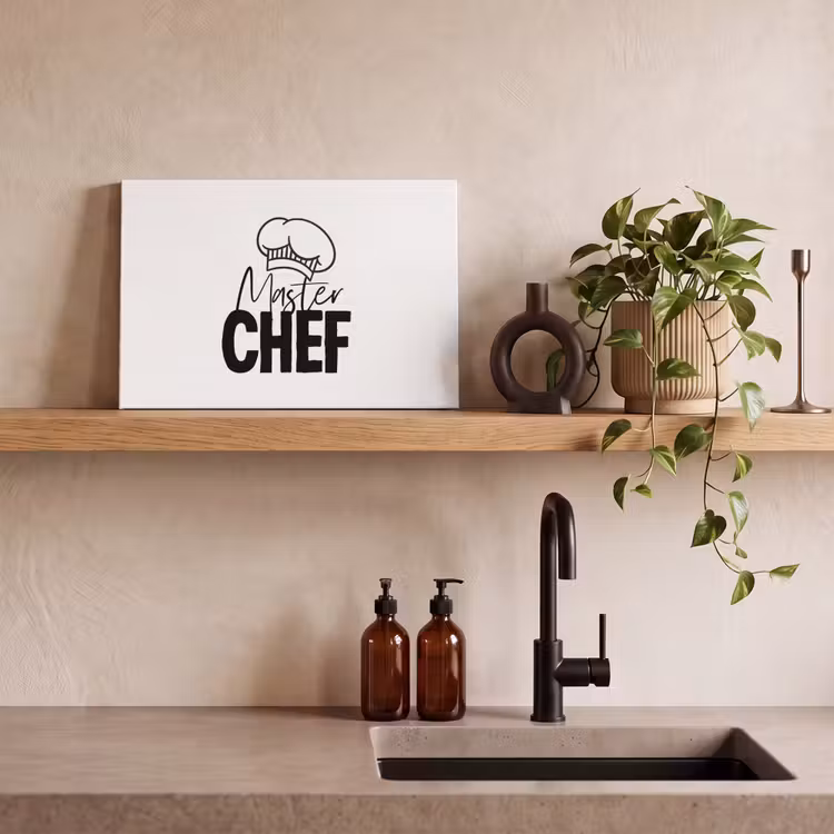 Canvas schilderij - Keuken - Koken - Bakken - Chef - Master Chef - Kok - Tekst — 3