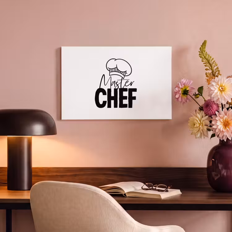 Canvas schilderij - Keuken - Koken - Bakken - Chef - Master Chef - Kok - Tekst — 4