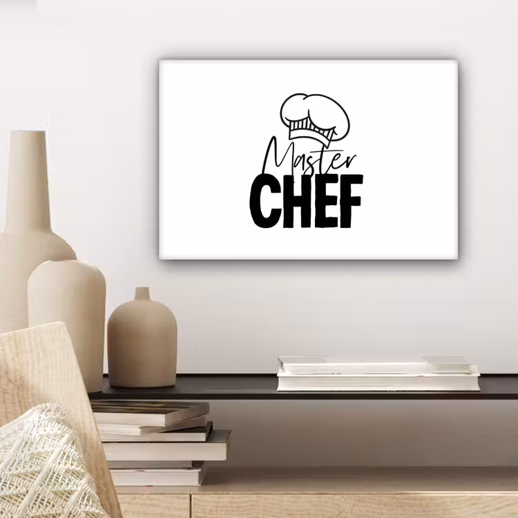 Canvas schilderij - Keuken - Koken - Bakken - Chef - Master Chef - Kok - Tekst — 5