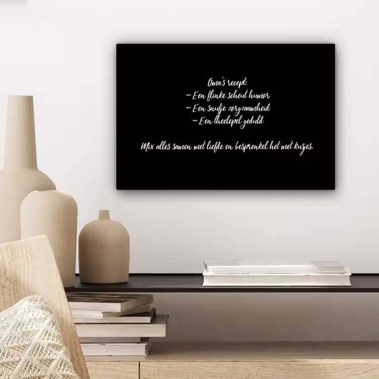 Canvas schilderij - Oma's recept - Koken - Quotes - Spreuken - Oma — 5