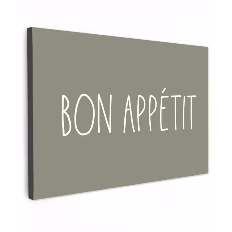 Canvas schilderij - Spreuken - Bon appétit - Quotes - Eet smakelijk - Eten — 1