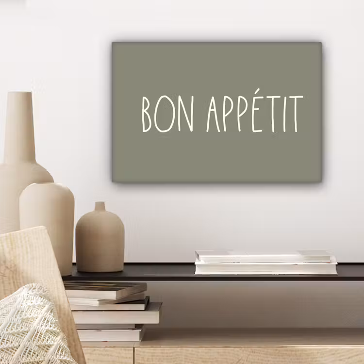 Canvas schilderij - Spreuken - Bon appétit - Quotes - Eet smakelijk - Eten — 5