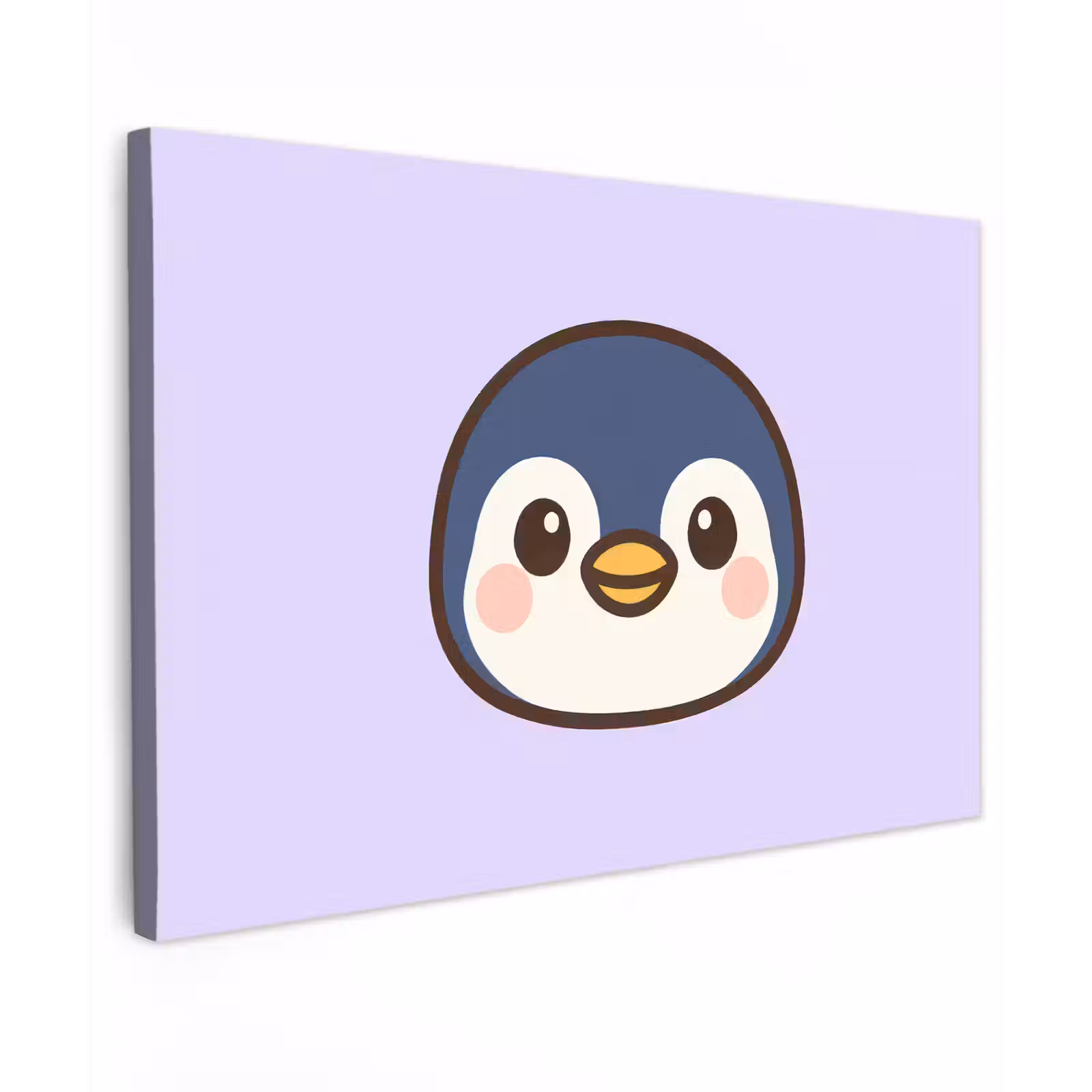 Canvas schilderij - Pinguïn - Paars - Schattig — 1