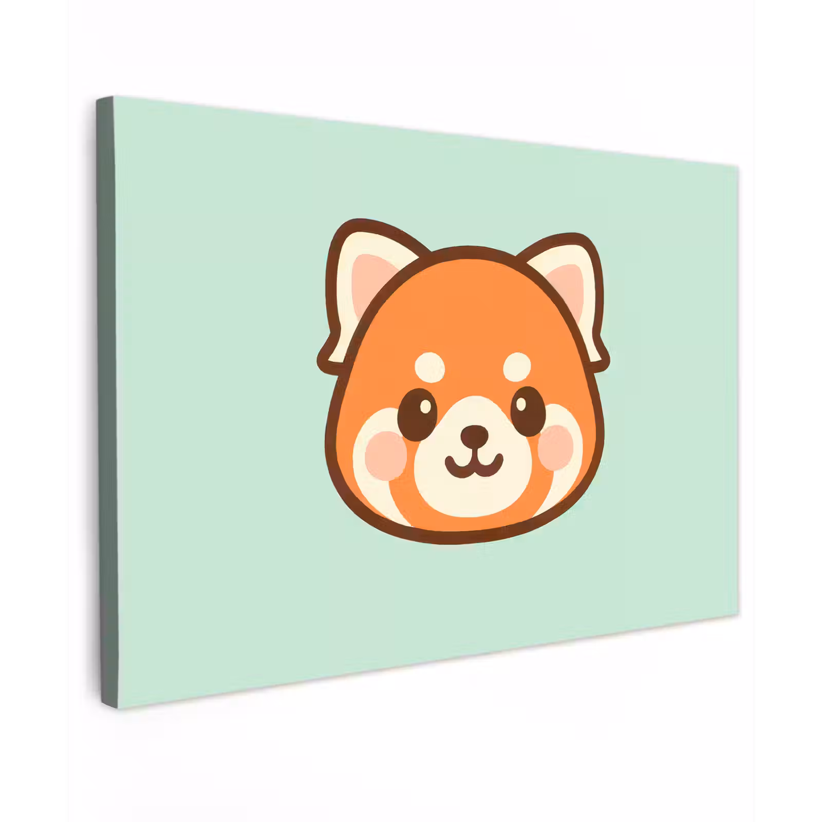 Canvas schilderij - Rode panda - Groen - Cartoon — 1
