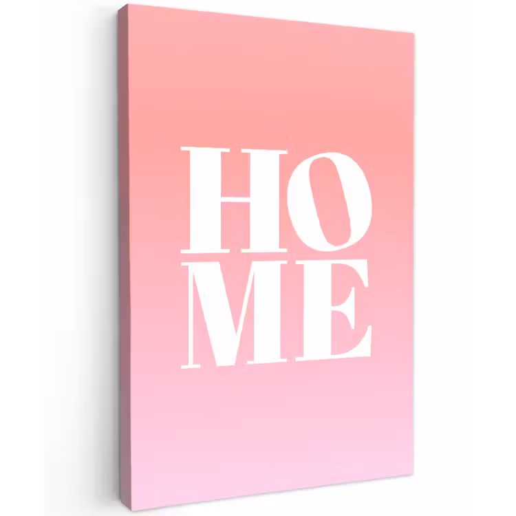 Canvas schilderij - Home - Letters - Groot - Roze — 1