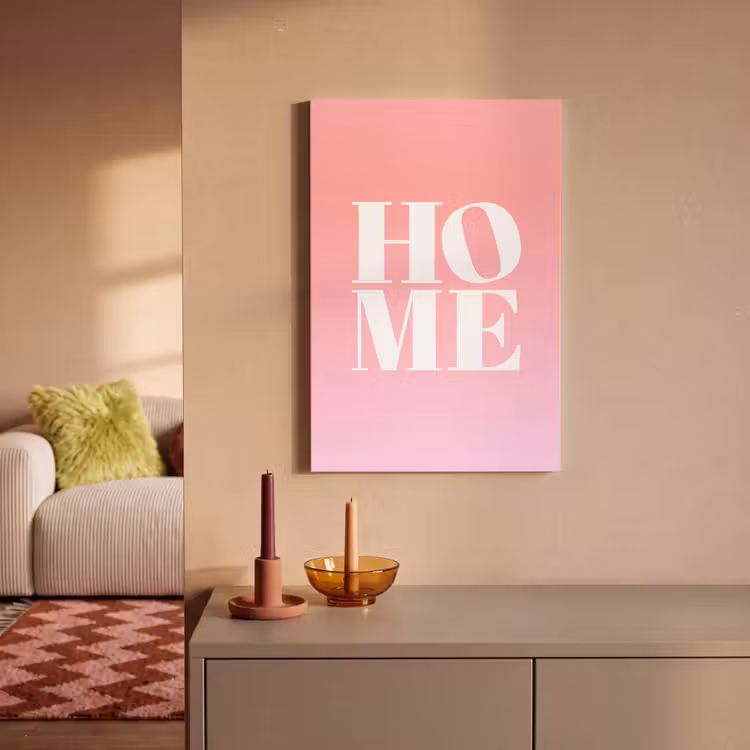 Canvas schilderij - Home - Letters - Groot - Roze — 2