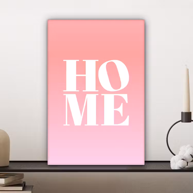 Canvas schilderij - Home - Letters - Groot - Roze — 5