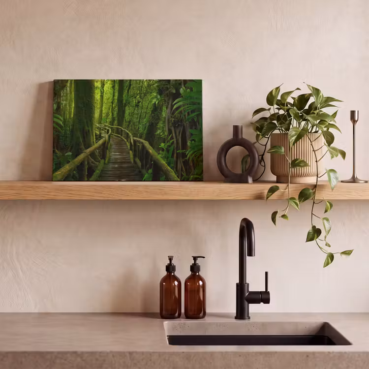 Canvas schilderij - Jungle - Brug - Mos - Natuur - Tropisch — 3