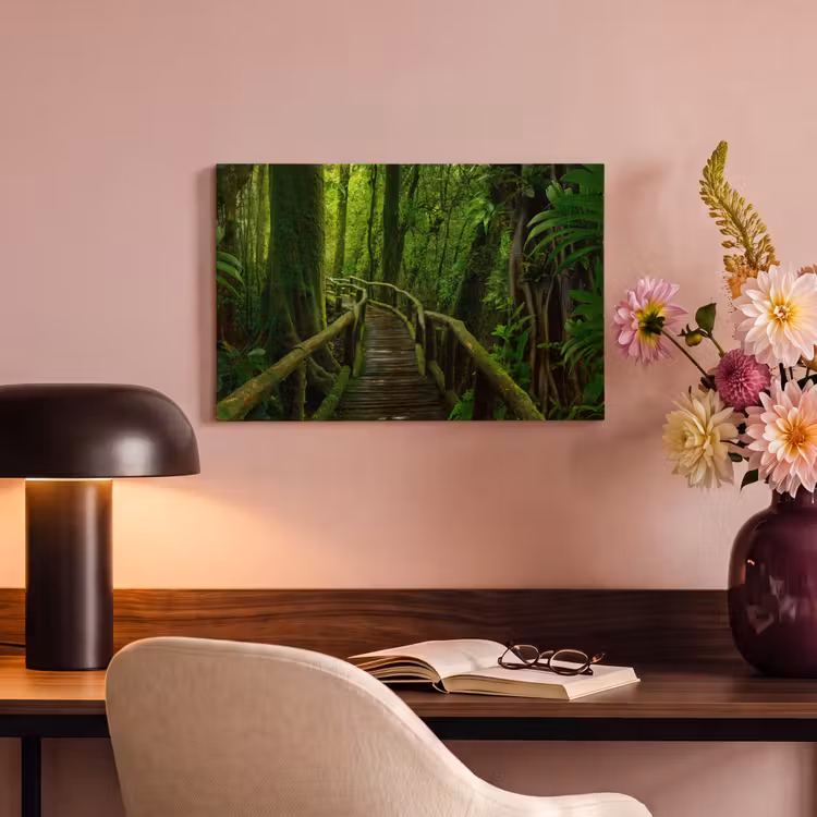 Canvas schilderij - Jungle - Brug - Mos - Natuur - Tropisch — 4
