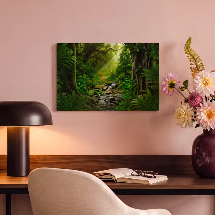 Canvas schilderij - Jungle - Water - Bladeren - Zon - Natuur — 4