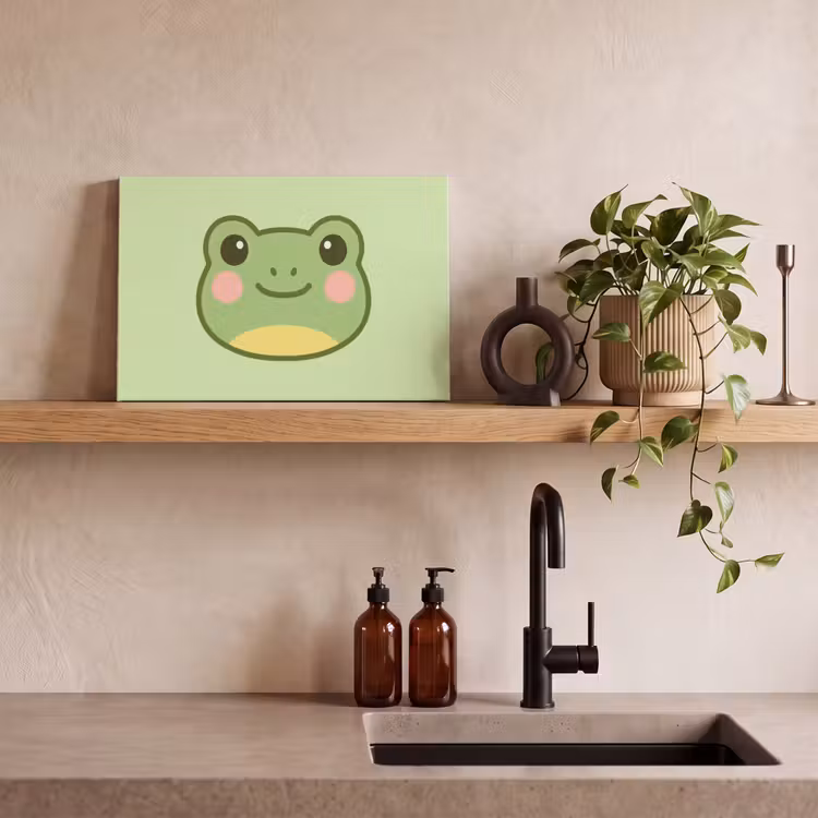 Canvas schilderij - Kikker - Groen - Vriendelijkheid — 3