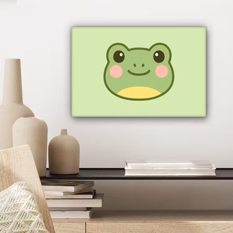 Canvas schilderij - Kikker - Groen - Vriendelijkheid — 5