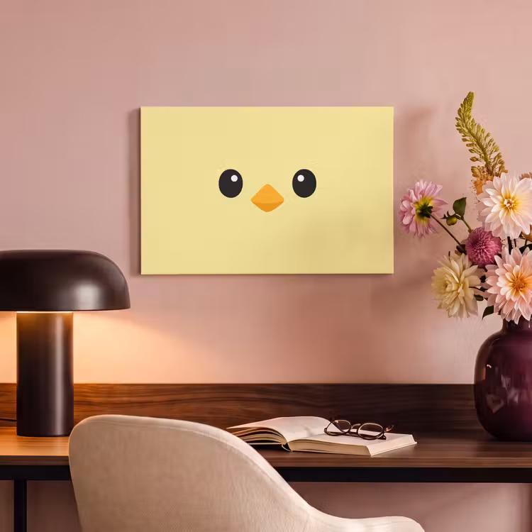 Canvas schilderij - Kuiken - Vrolijk - Geel - Minimalistisch — 4