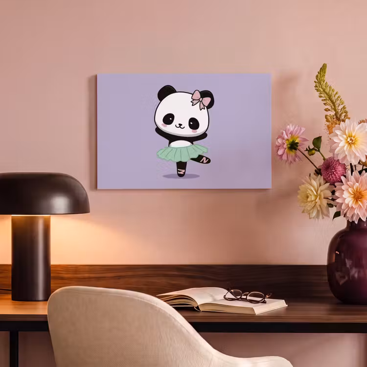 Canvas schilderij - Panda - Paars - Sierlijk - Kawaii — 4