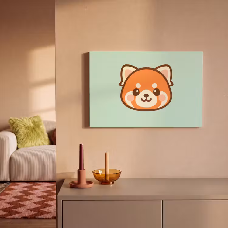 Canvas schilderij - Rode panda - Groen - Cartoon — 2