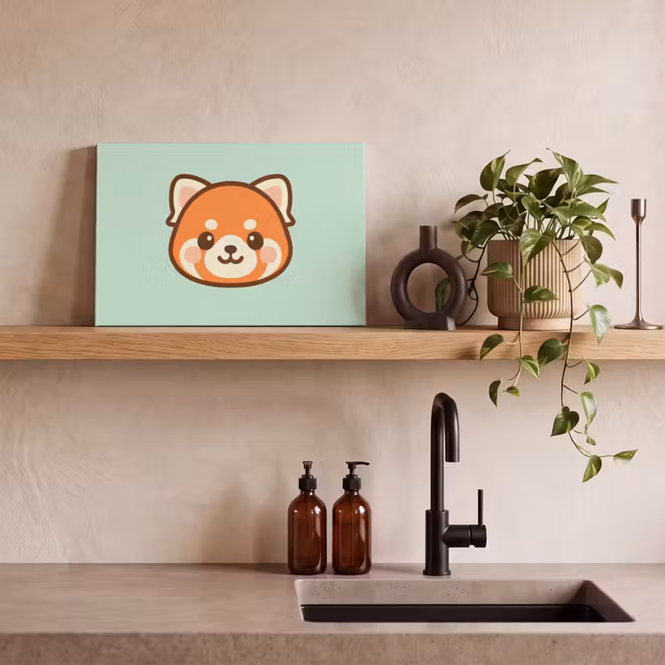 Canvas schilderij - Rode panda - Groen - Cartoon — 3