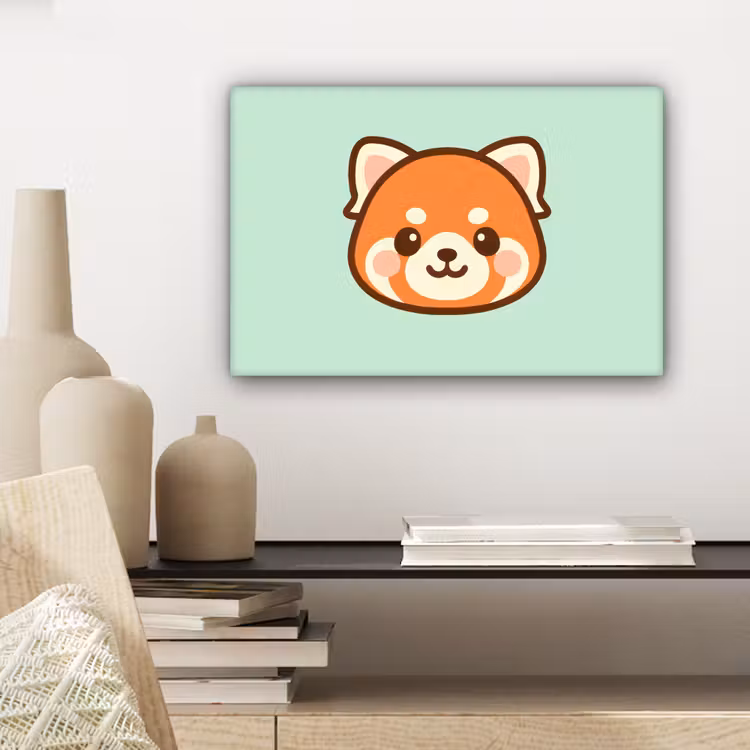 Canvas schilderij - Rode panda - Groen - Cartoon — 5