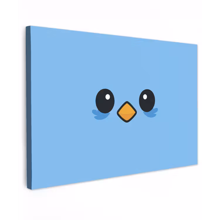 Canvas schilderij - Vogel - Blauw - Eenvoudig — 1