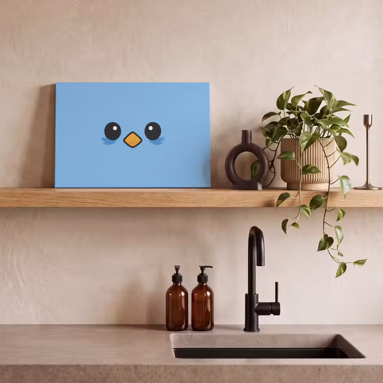 Canvas schilderij - Vogel - Blauw - Eenvoudig — 3